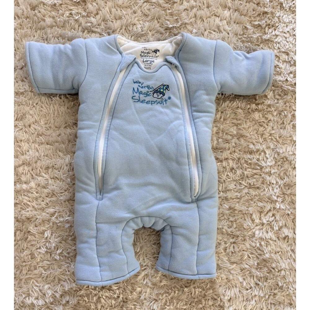 Baby Merlin's Magic Sleepsuit Size Large 6-9 Months 18-21Lbs Blue